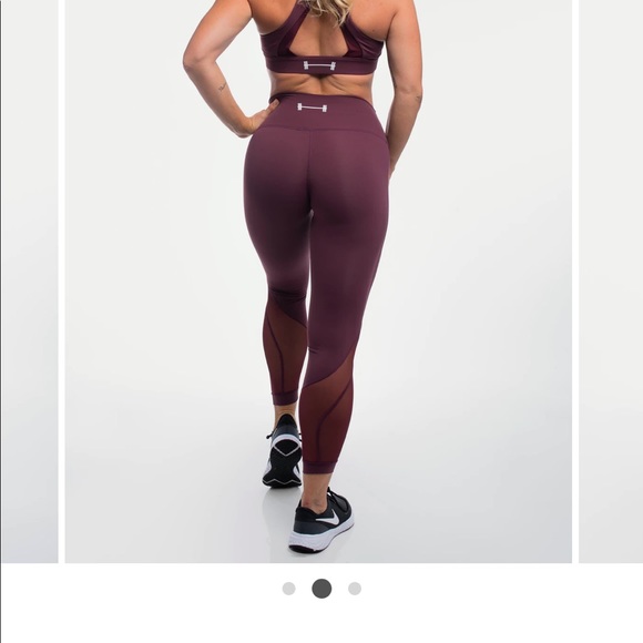 Maroon barbell leggings - Picture 2 of 7